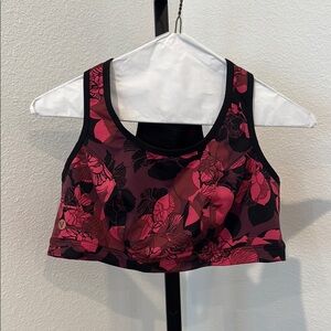 LIVI Lane Bryant Floral Sports Bra - Pink and Black, 14/16